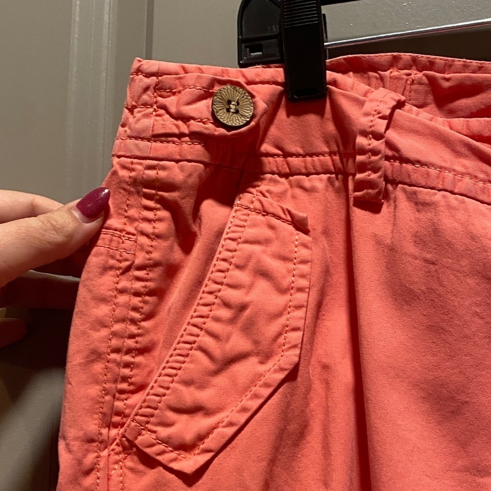 Coral Cotton Capri Pants Women Size 16W Cropped Summer Casual Pull On Style - Picture 3 of 8
